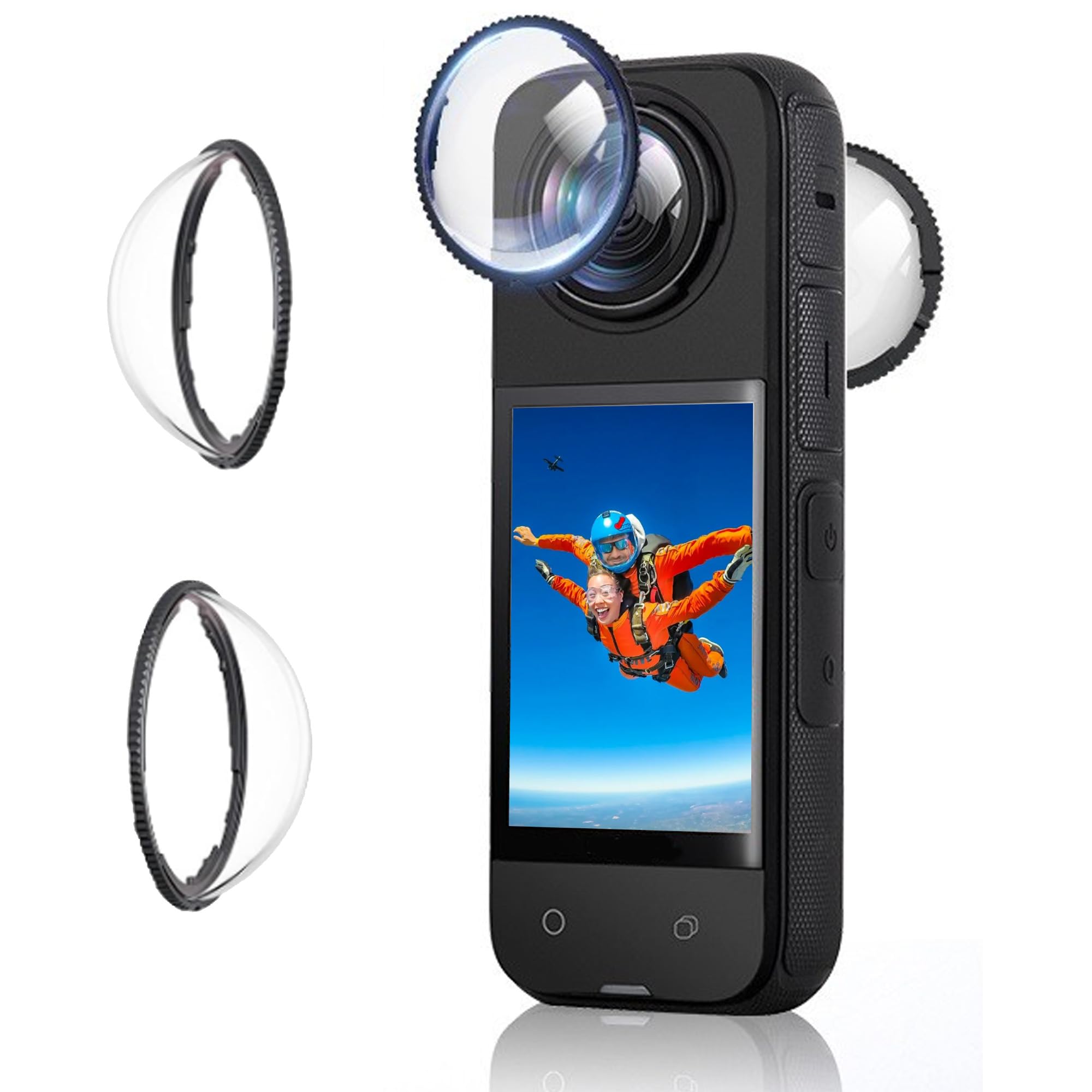 MIRISPO Upgraded Premium Lens Guards for Insta360 X4, Higher Transparency Anti-scratch Optical coated Tempered Glass Lens Protectors Removable