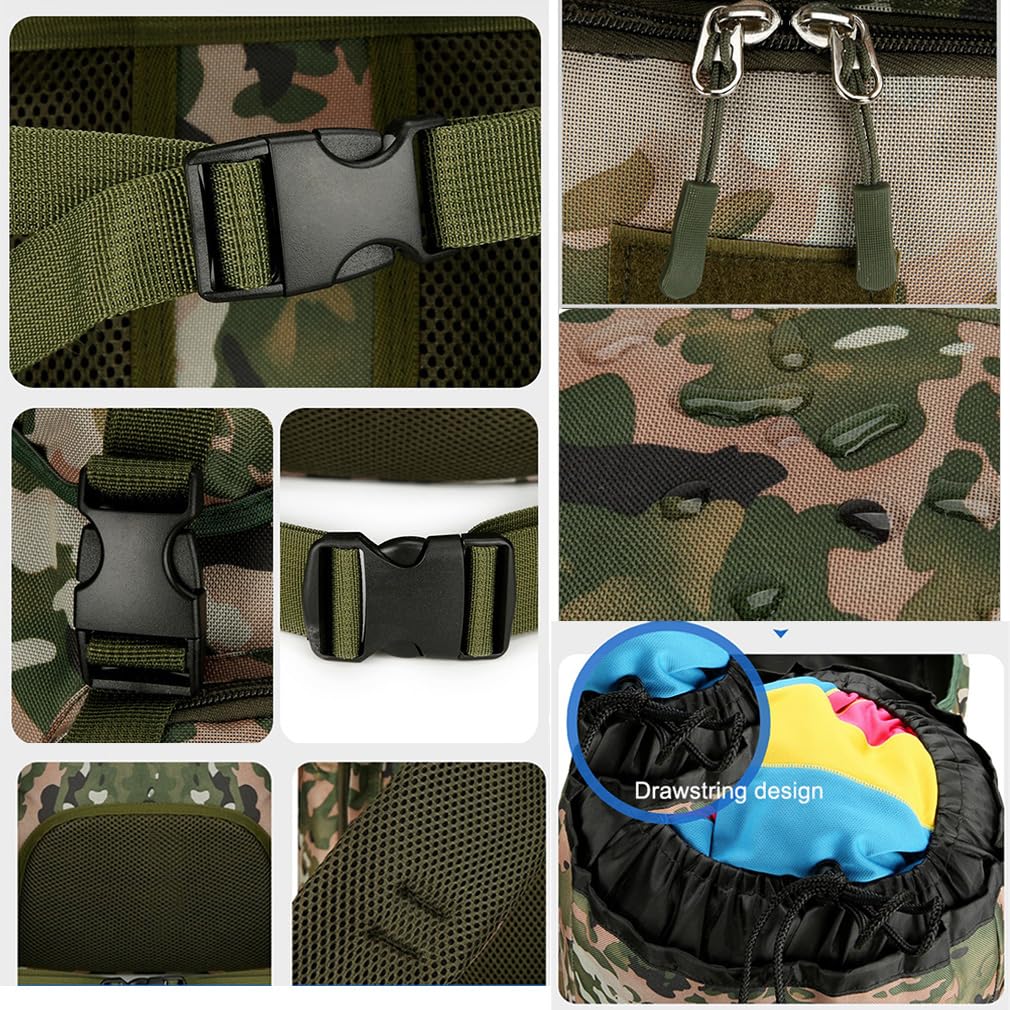 Wanderrucksack, 100L Großer Campingrucksack Molle Rucksack Militärischer Taktischer Rucksäcke Tagesrucksack Wasserdicht Wanderrucksack für Outdoor Wandern Camping Reisen Militärgrün