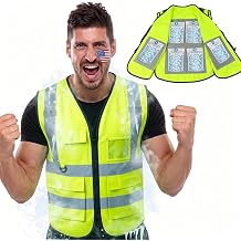 Cooling Safety Vest with 24Pcs Ice Packs - Ice Cooling Vest for Men Women Cool Vest for Hot Weather Work