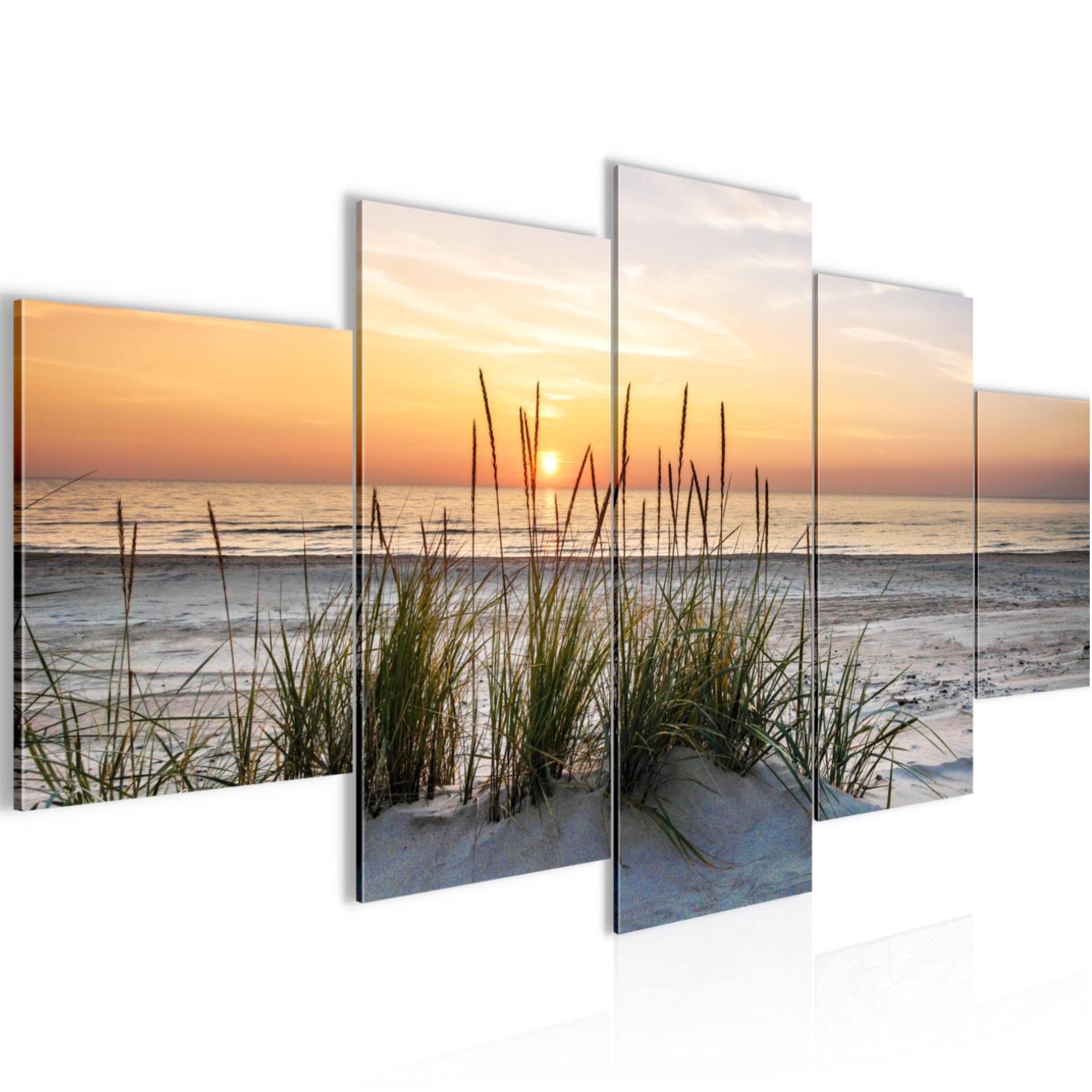 Tableau plage coucher de soleil XXL pour creer une ambiance evasion oceanique dans votre salon