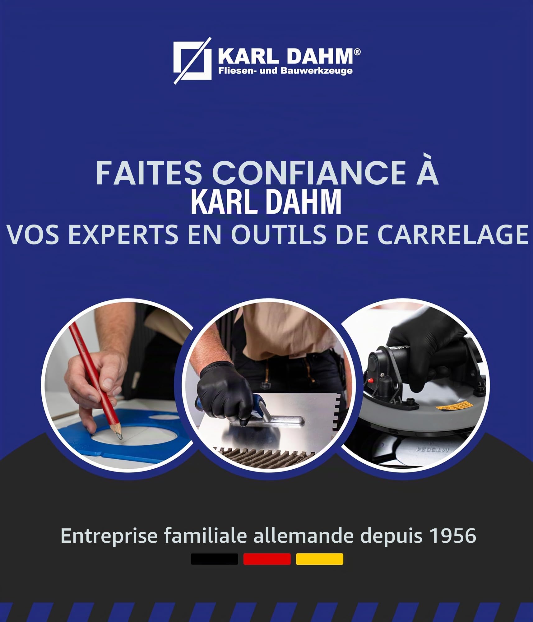 Karl Dahm Kit de Réparation Carrelage Professionnel, Répare Éclats, Fissures et Trous, Résultat Invisible, Hartwachs Renforcé, Résistant à la Chaleur, Idéal Salle de Bain et Cuisine, Facile à Utiliser
