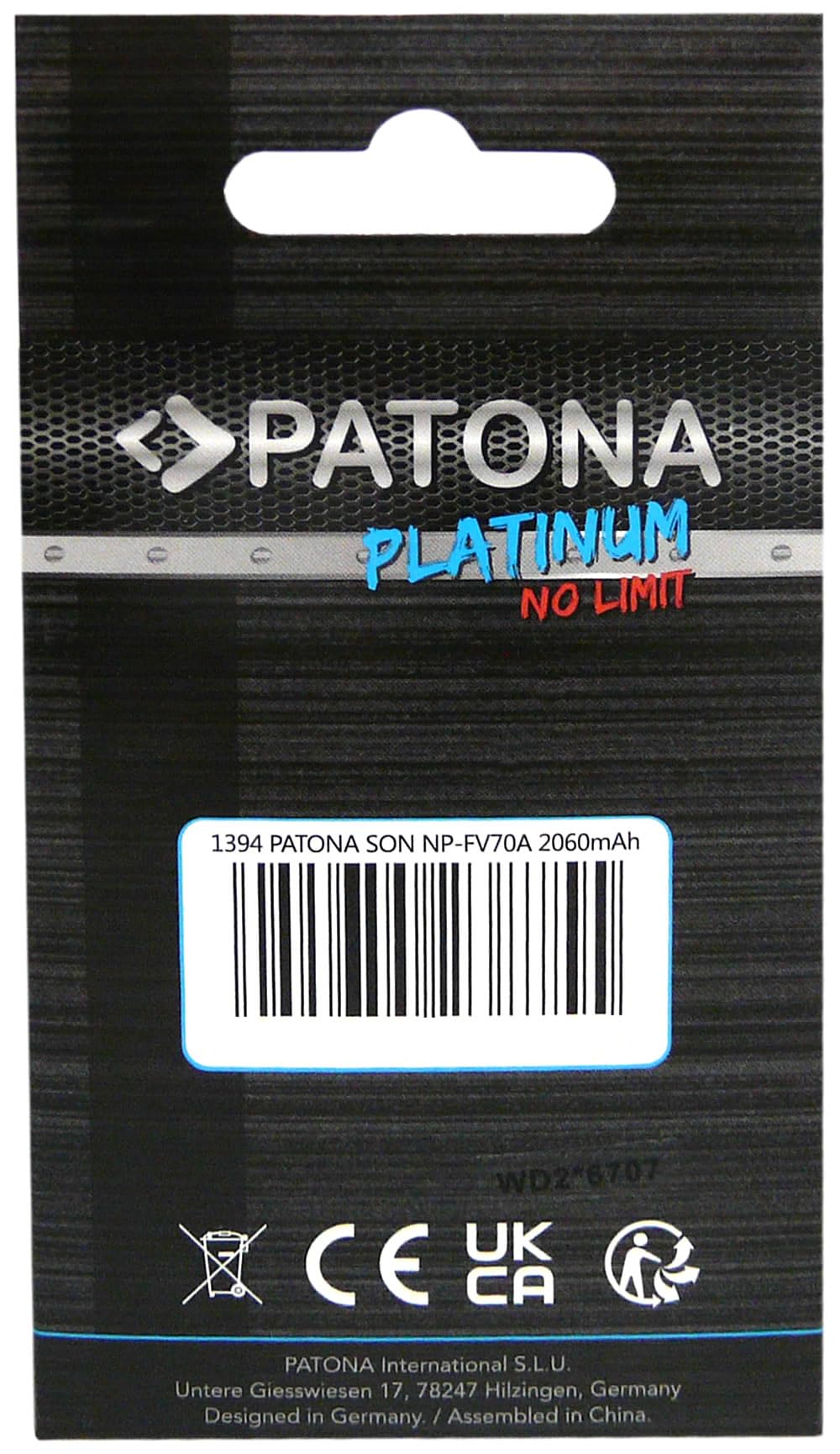 PATONA Platinum NP-FV70A Akku 2060mAh mit USB-C – Ersatz für Sony NP-FV30 FV40 FV50A FV70 FV90 FV100, NP-FH30–FH50 – für Handycam DCR/HDR-Camcorder – lädt ohne Ladegerät direkt am Kabel