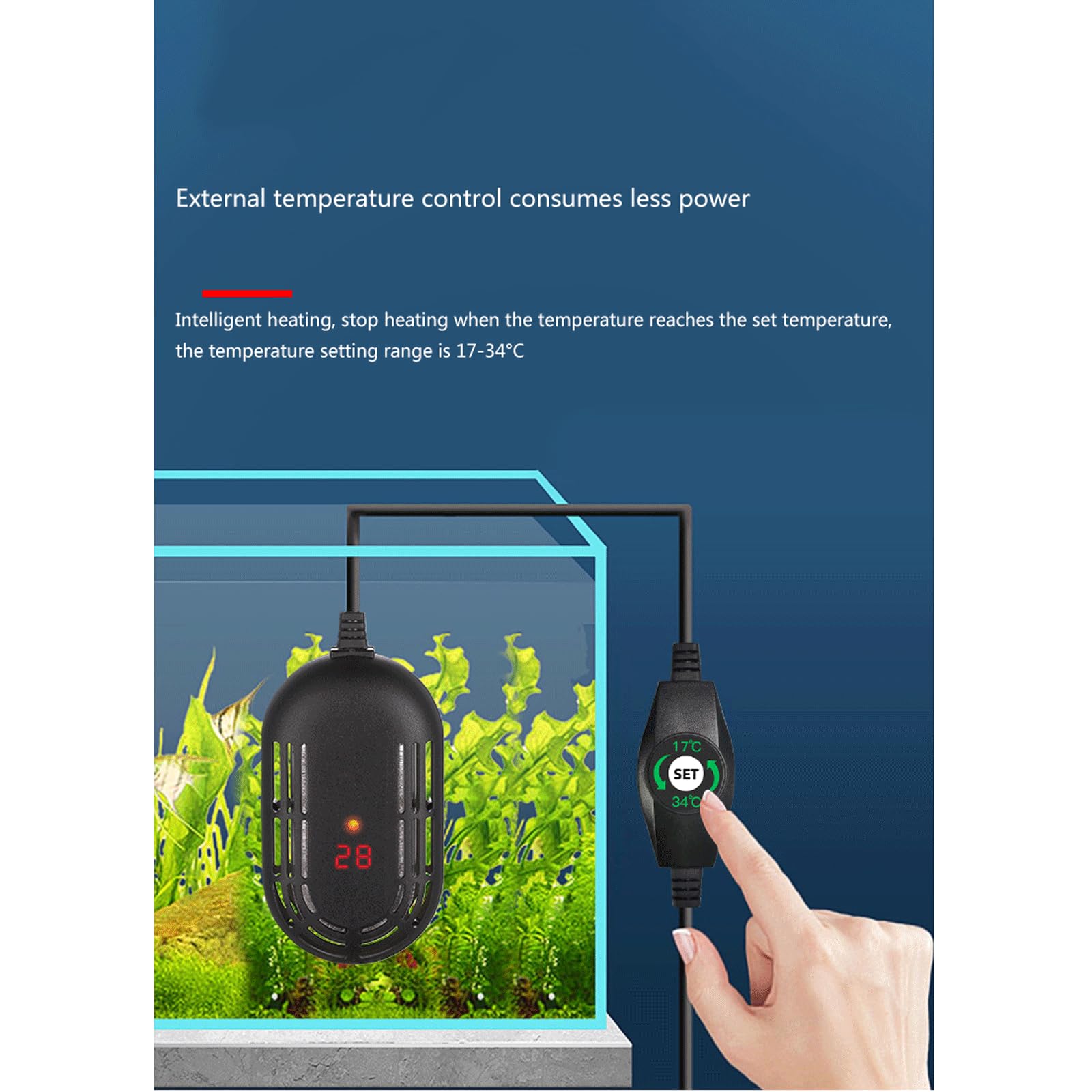 Riscaldatore per Acquario a Prova di Esplosione a Temperatura costante Automatica con Controllo elettronico della Temperatura, 800 W (800 W)