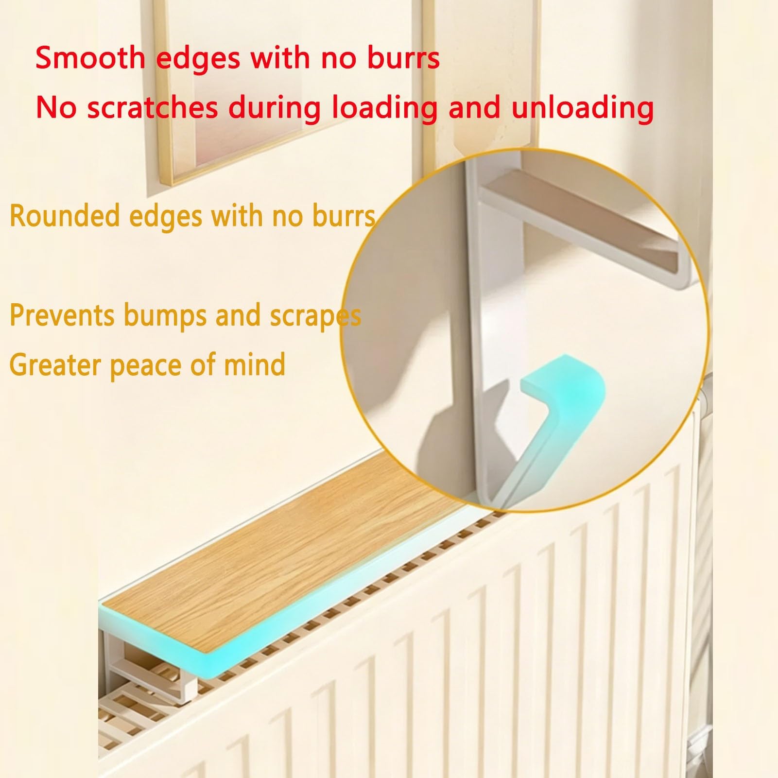 Cubre Radiadores Madera sin Taladros Cubreradiadores Modernos, Resistente Calor Pequeño Tapa Radiadores, para Salón Dormitorio Pasillo del Hogar(White,40x12x16cm)