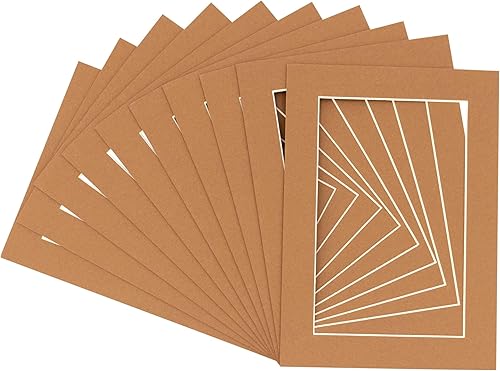 Pack of TEN 18x24 Mats Bevel Cut for 15x22 Photos - Acid Free Pink Precut Matboards For Pictures, Photos, Framing - 4-ply Thickness