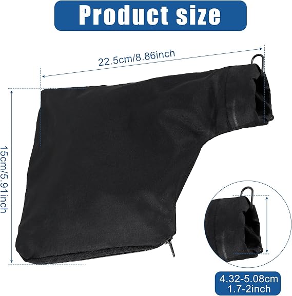US 2Pcs Dust Collection Bag for 225 Model Mitre Saws Black Dust Bag with Zipper Adjustable Dust Collector Bags Universal Anti-dust Cover Bag for Tank Belt Sander Edge Planer Diagonal Saw