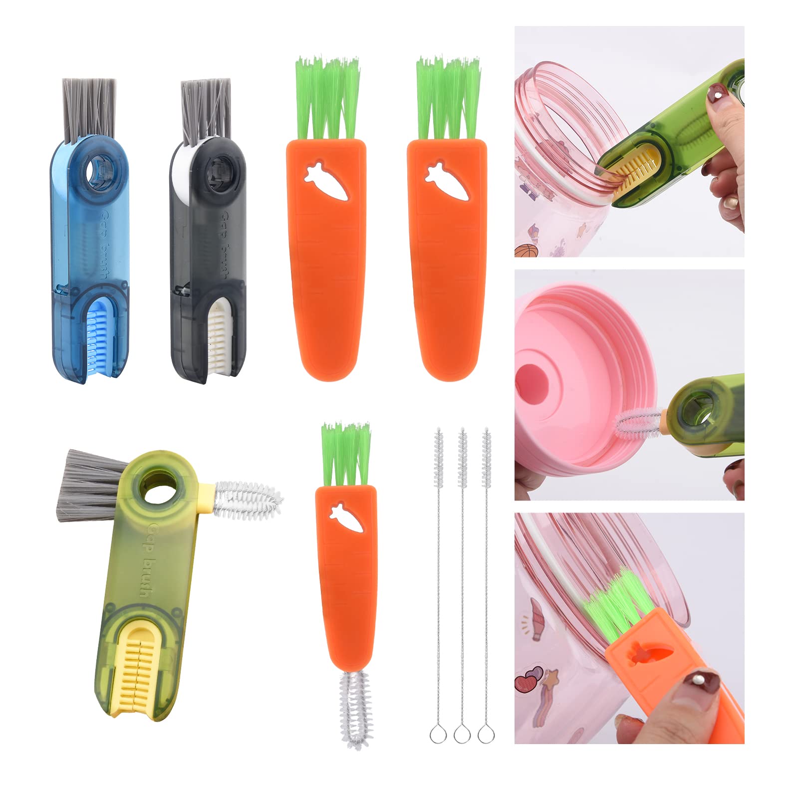 5 in 1 spazzola per la pulizia delle tazze spazzola per la pulizia degli spazi delle bottiglie spazzola per la pulizia delle fessure delle tazze strumento pulo accessori per la pulizia della
