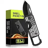 Fathers Day Dad Gifts for Men - Small Pocket Knife American Flag - MY DAD IS MY HERO, Gifts for Husband from Wife, Folding Keychain, Fathers Day Birthday Gift from Daughter, Camping Fishing EDC Gadget