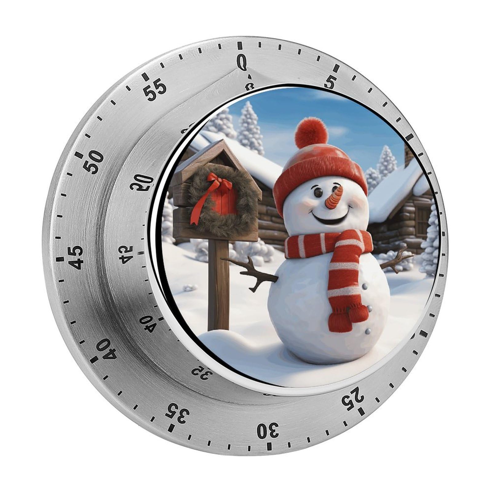 Adfgyerh Style Sign Snowman Timer For Cooking, Kitchen Timer Magnetic No Batteries Required, Mechanical Timer With Loud Alarm, For Fitness Baking Exercise Oven