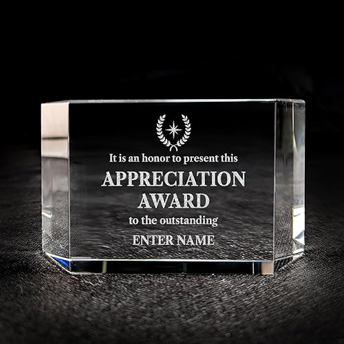 Miniatura 99 de Premio de agradecimiento personalizado grabado con láser, diseño grabado con láser, agradecimiento, añade tu propio texto, incluye caja de regalo