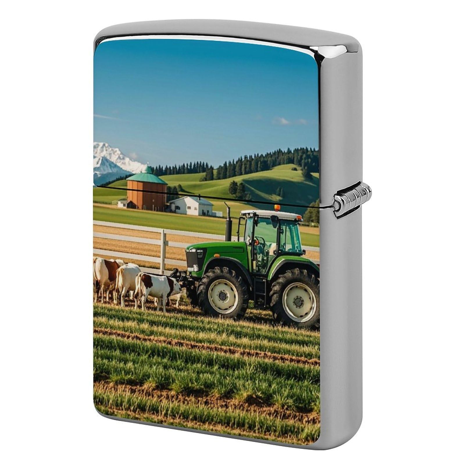 Tractor Milk Farm Lighter Case for Men, Personalized Lighter Cover for Valentine's Day Gifts, Flip-Top Lighters Shell for Outdoor, Portable Lighters Protective Sleeve