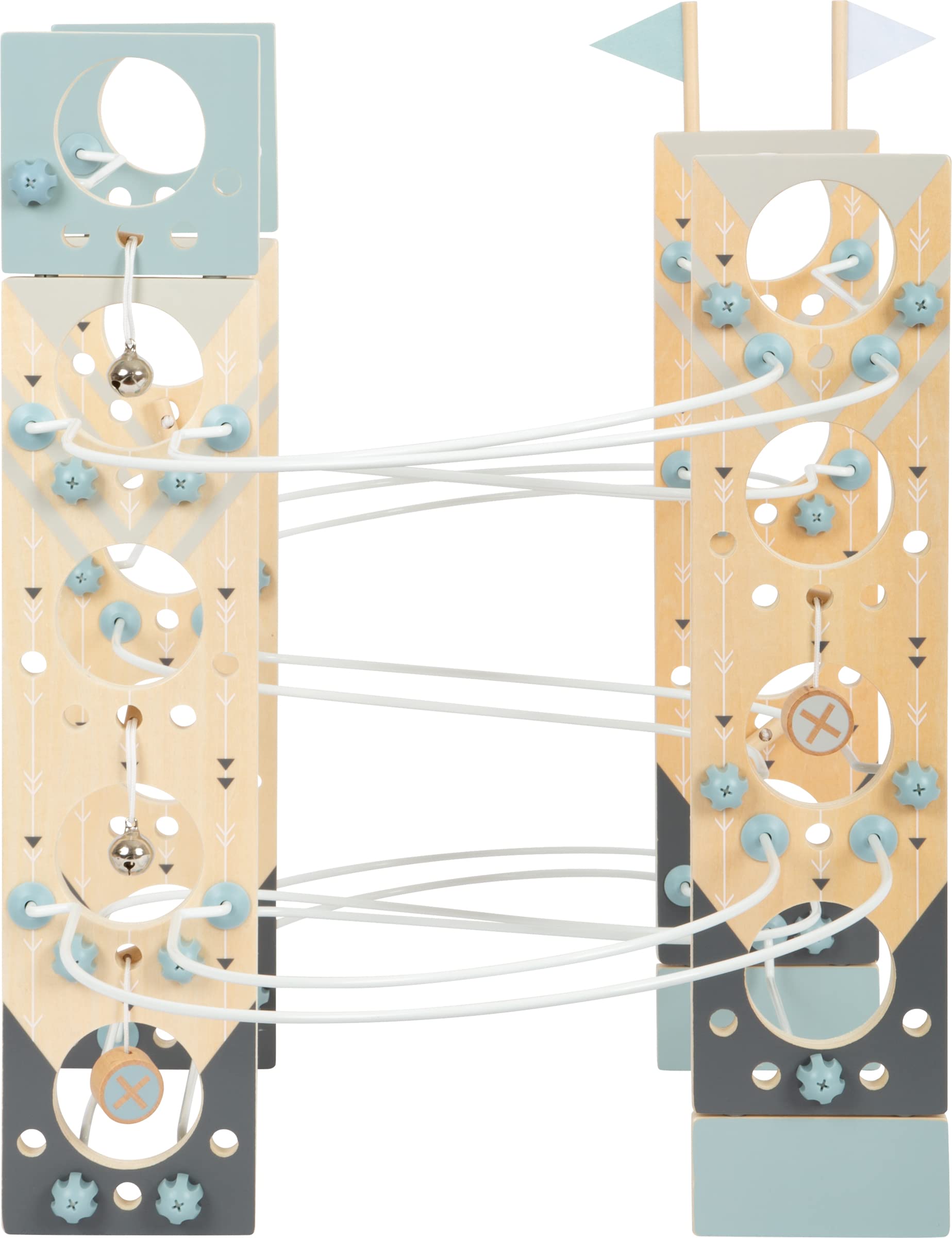 small foot Circuit à Boules modulaire en Bois, Peut être Facilement démontée et rangée de manière Peu encombrante, Art. 12234