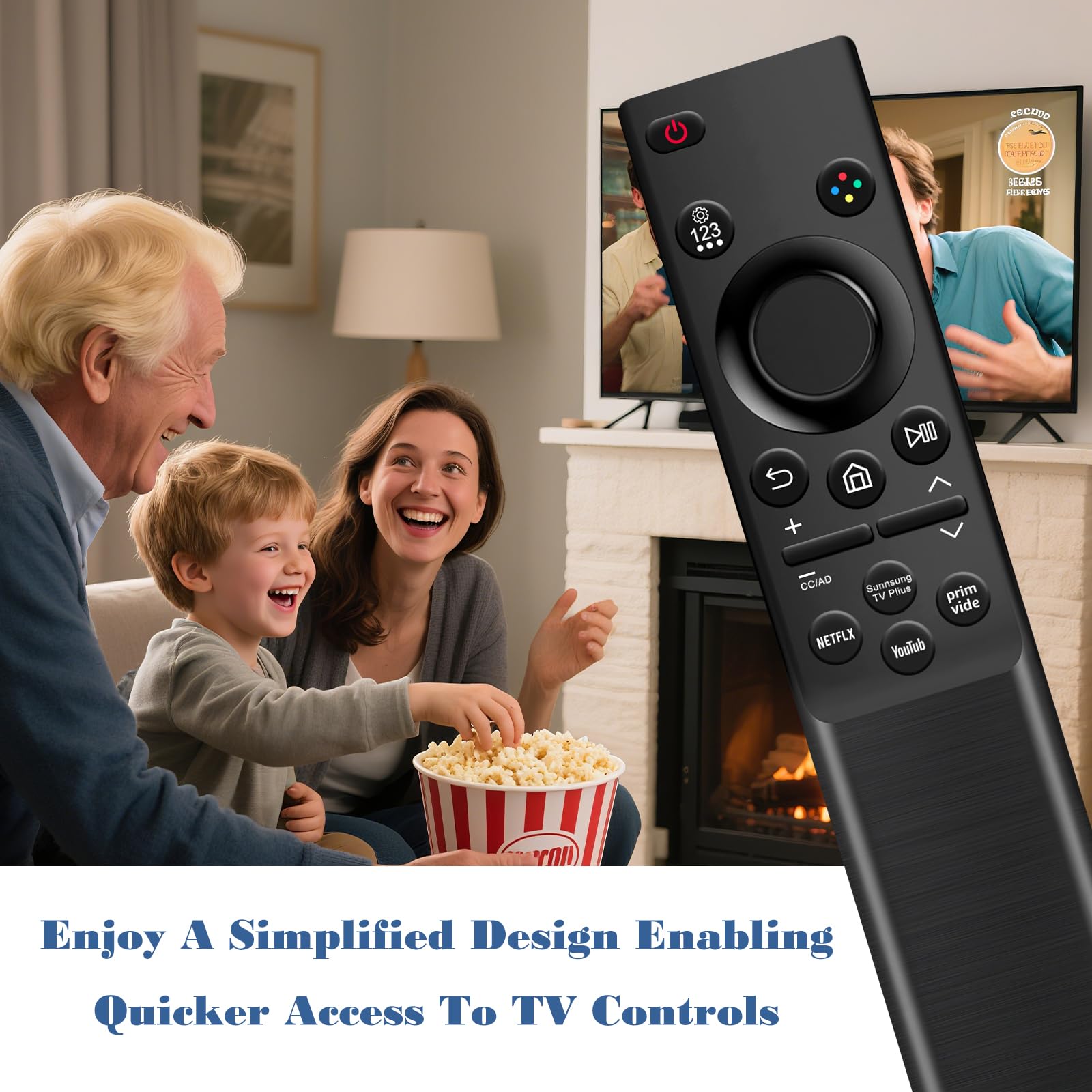 BN59-01484A uniwersalny zamiennik pilota do telewizora Samsung, kompatybilny ze wszystkimi Samsung Smart TV, QLED, 4K, 8K, ramka, zakrzywiony, LED, modele HDTV LCD (2019-2025), nie wymaga konfiguracji