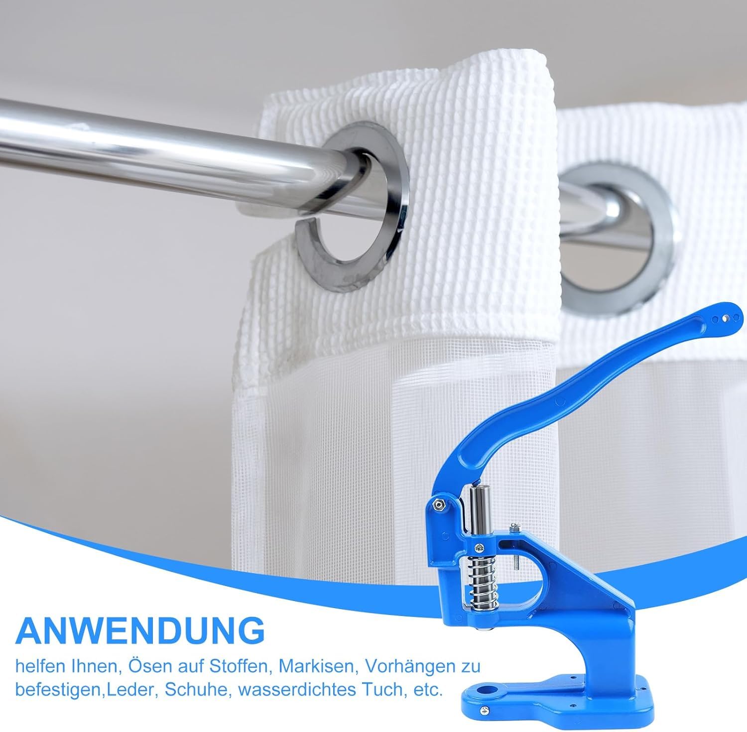 Topsky Multifunktionales Ösenpresse Handpresse Set mit Hammer: 3 Stempelsätze und 1500 Ösen (6/10/12 mm) inklusive – Perfekt für Ösen, Druckknöpfe und mehr – Ihre All-in-One Werkzeuglösung