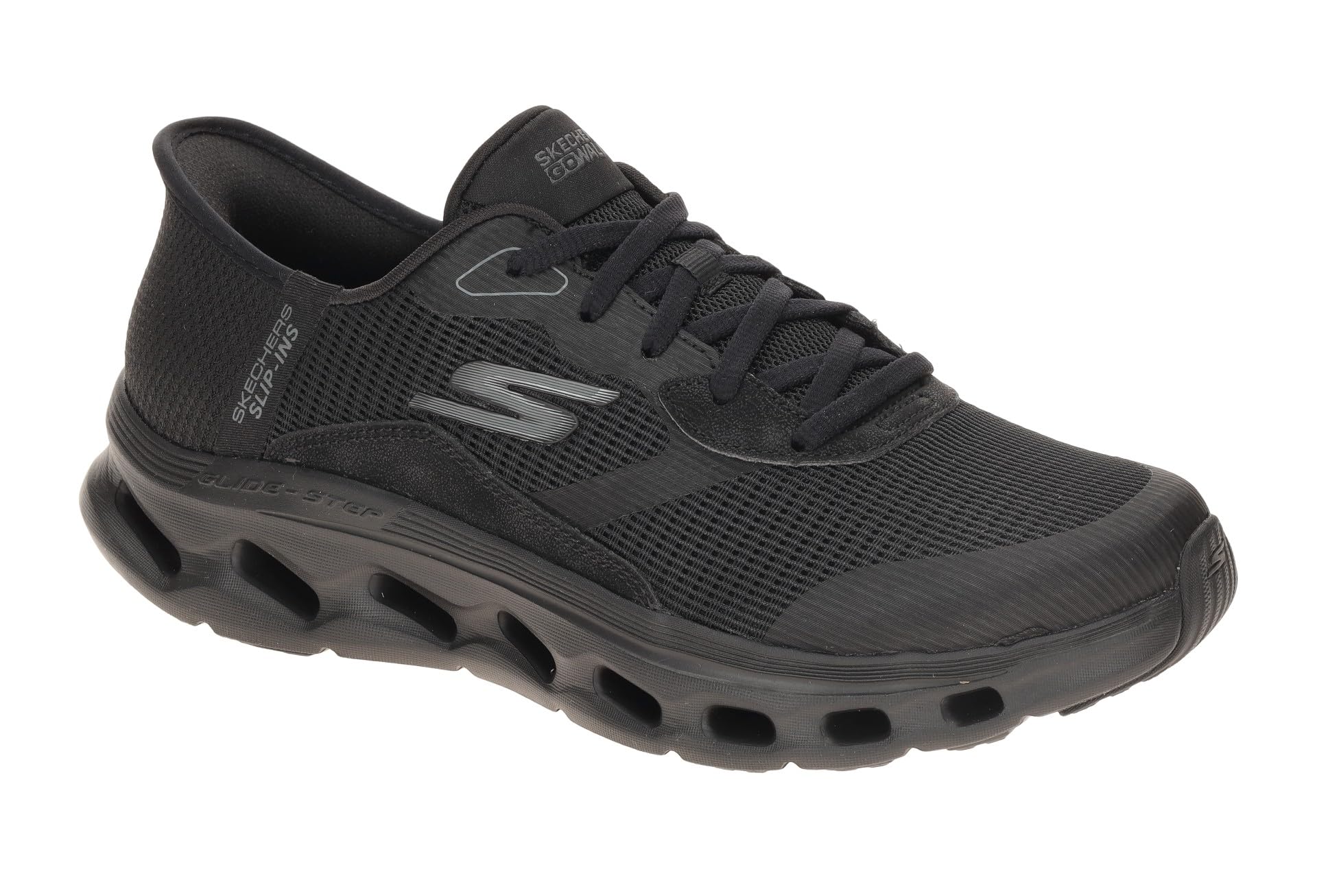 Skechers Women's Go Walk Glide-Step 2.0 Belah Slip-On Sneakers, Black Textile/Trim, 3.5 UK