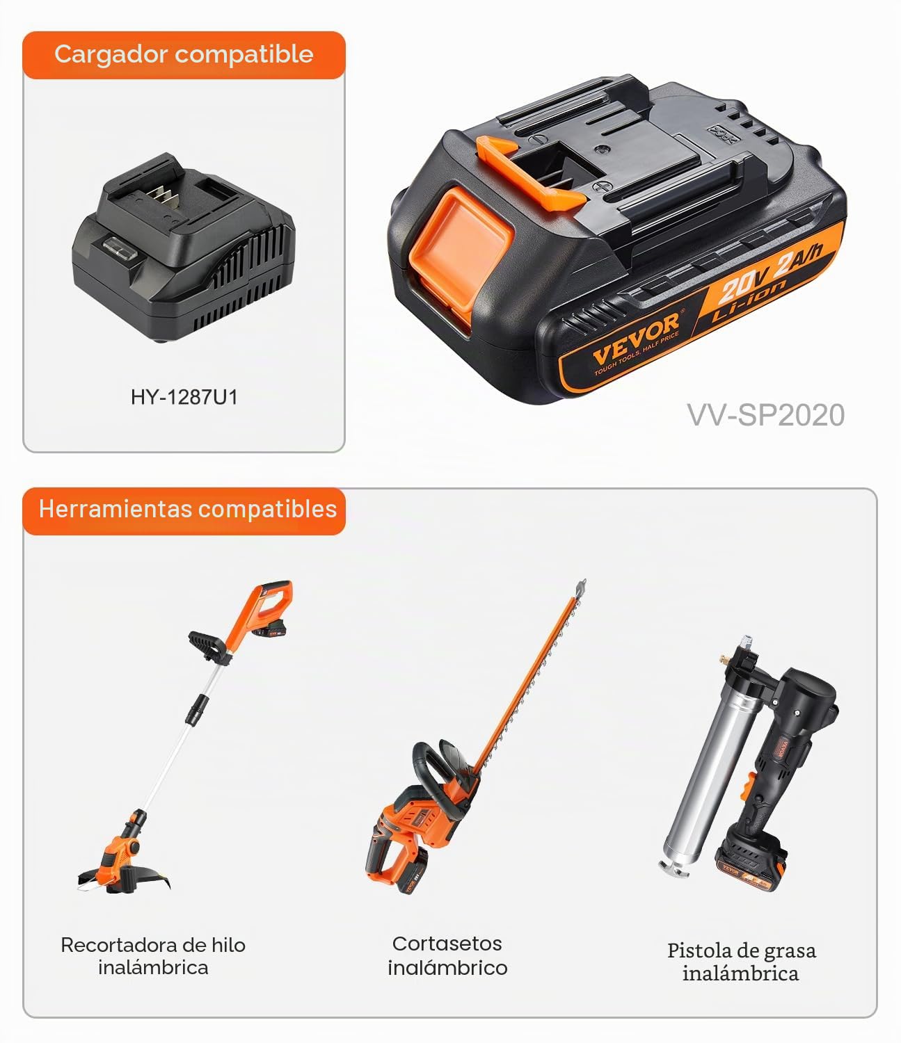 VEVOR Batería de Repuesto de Litio 20V 2Ah para Herramientas Eléctricas de Iones de Litio Compatible con Herramientas Eléctricas Inalámbricas de 20 V Batería de Repuesto para Herramientas Eléctricas