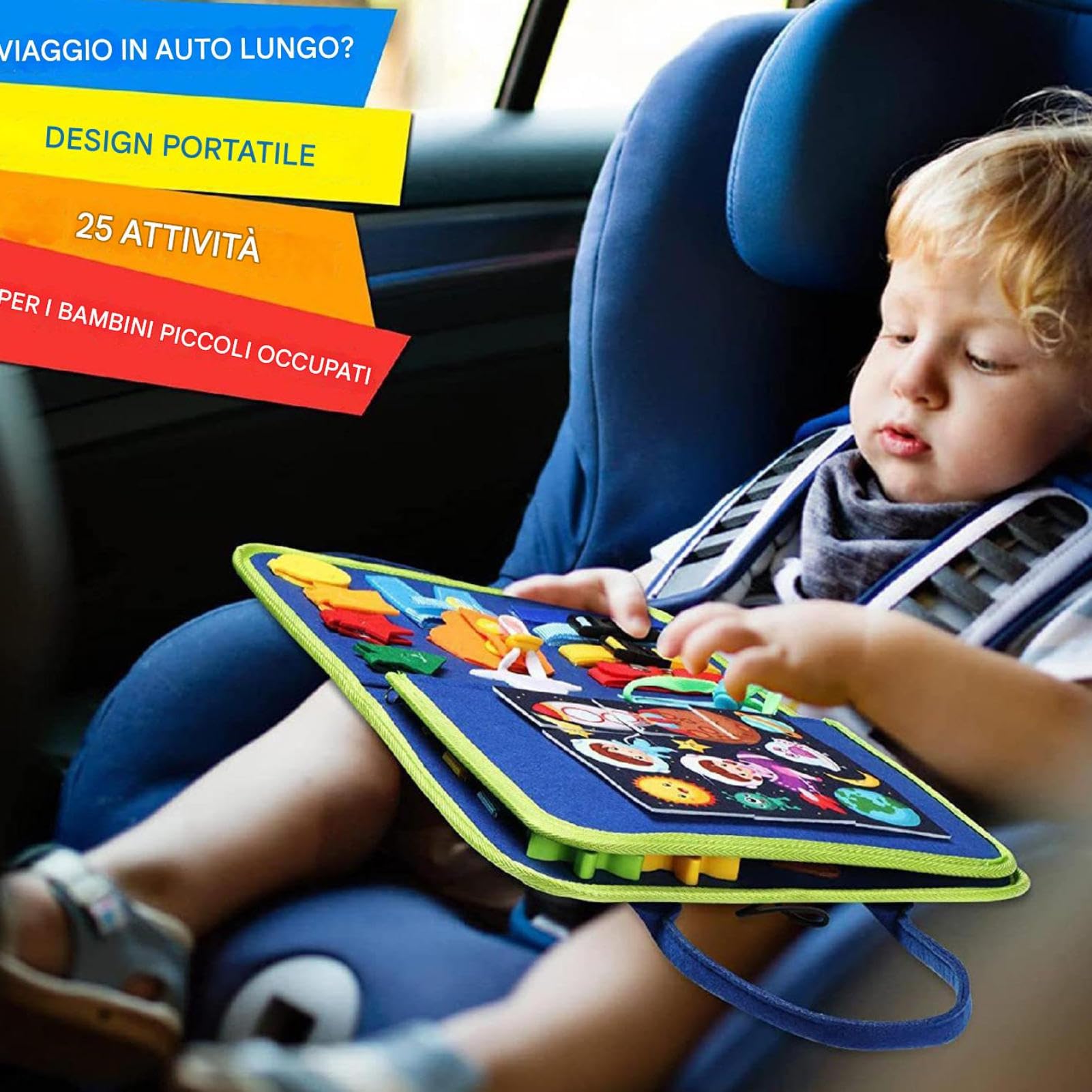 Generico Giocattoli Sensoriali Per Bambini - Lavagna Sensoriale Con Libro Morbido E Occupato, Giochi Di Viaggio Su Strada Attività Motorie, Forniture Per L'asilo Giocattolo Per Lo Sviluppo Delle Abili