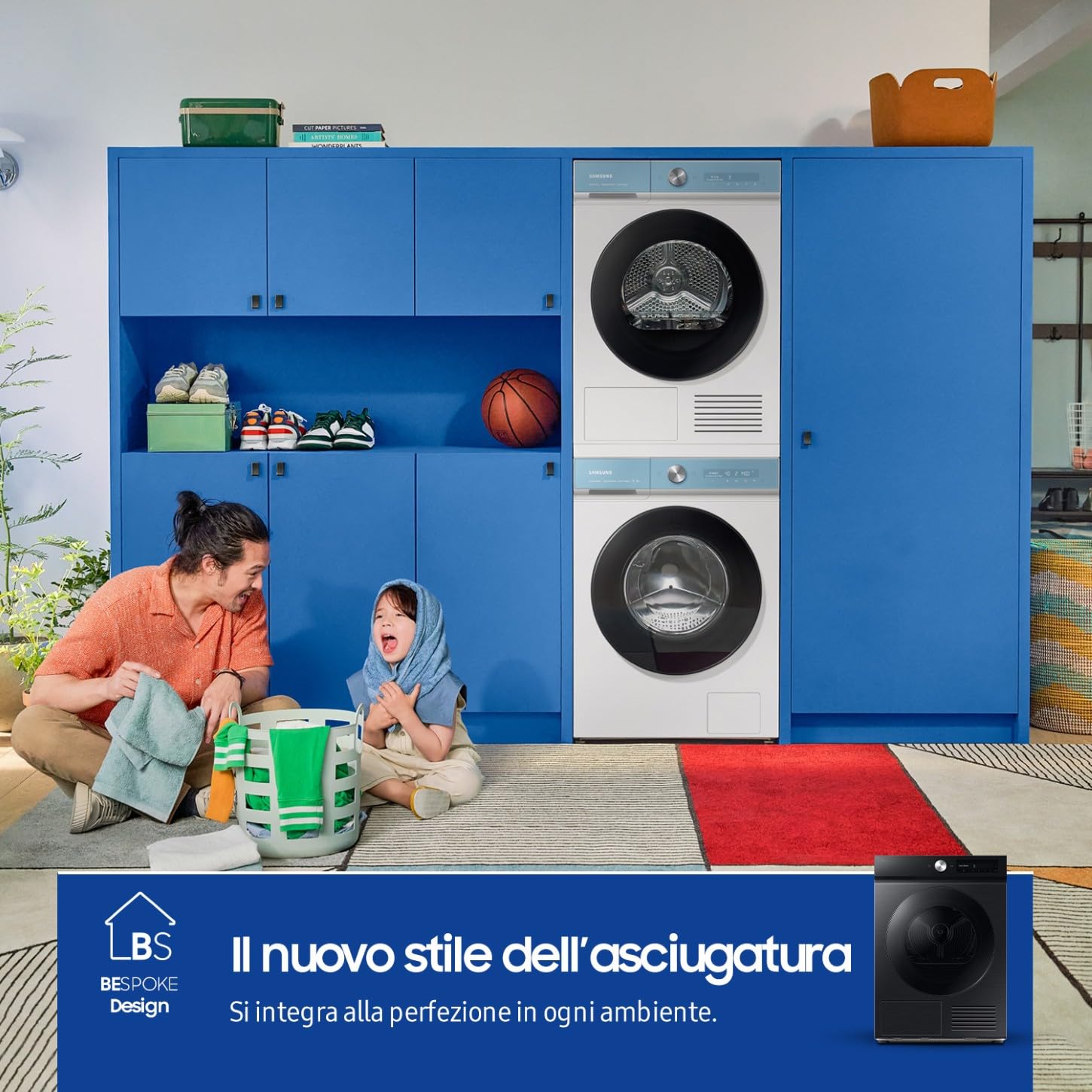 Samsung Asciugatrice Bespoke AI F-DT90DB78GB3M, 9 kg, Pompa di Calore, Wifi, QuickDrive, AI Dry, Hygine Dry, Carica Frontale, 3 Mesi Garanzia Extra, 60L x 85H x 60P cm