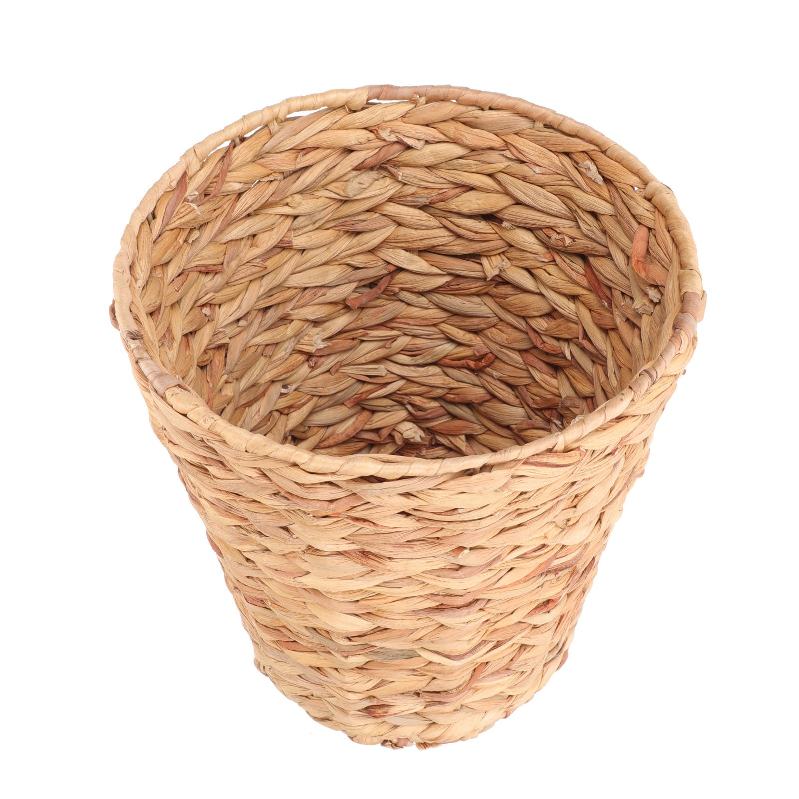 Homoyoyo Cesto de Basura Redondo de Hierro y Paja, Estilo Pastoral