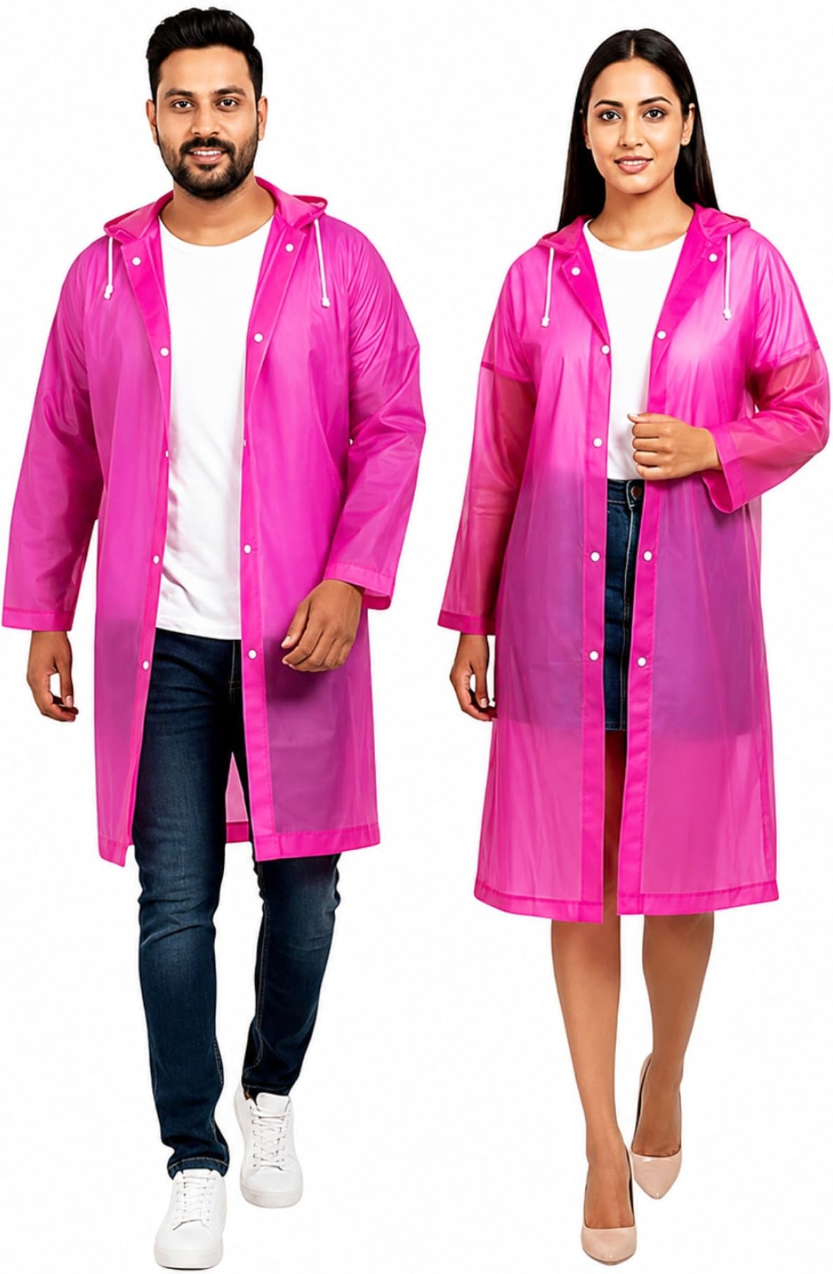 Long Rain Coat with Wind Resistant Design and Foldable Travel Convenience, Buttoned, for Men & Women-image-35