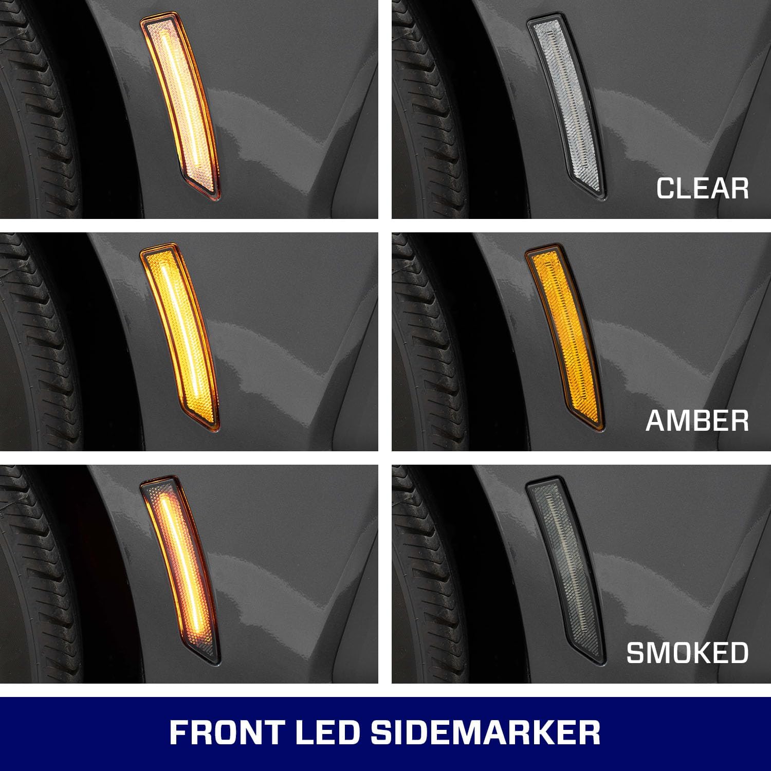 Form Lighting LED Sidemarkers compatible with Ford Mustang 2024-2026, Smoked