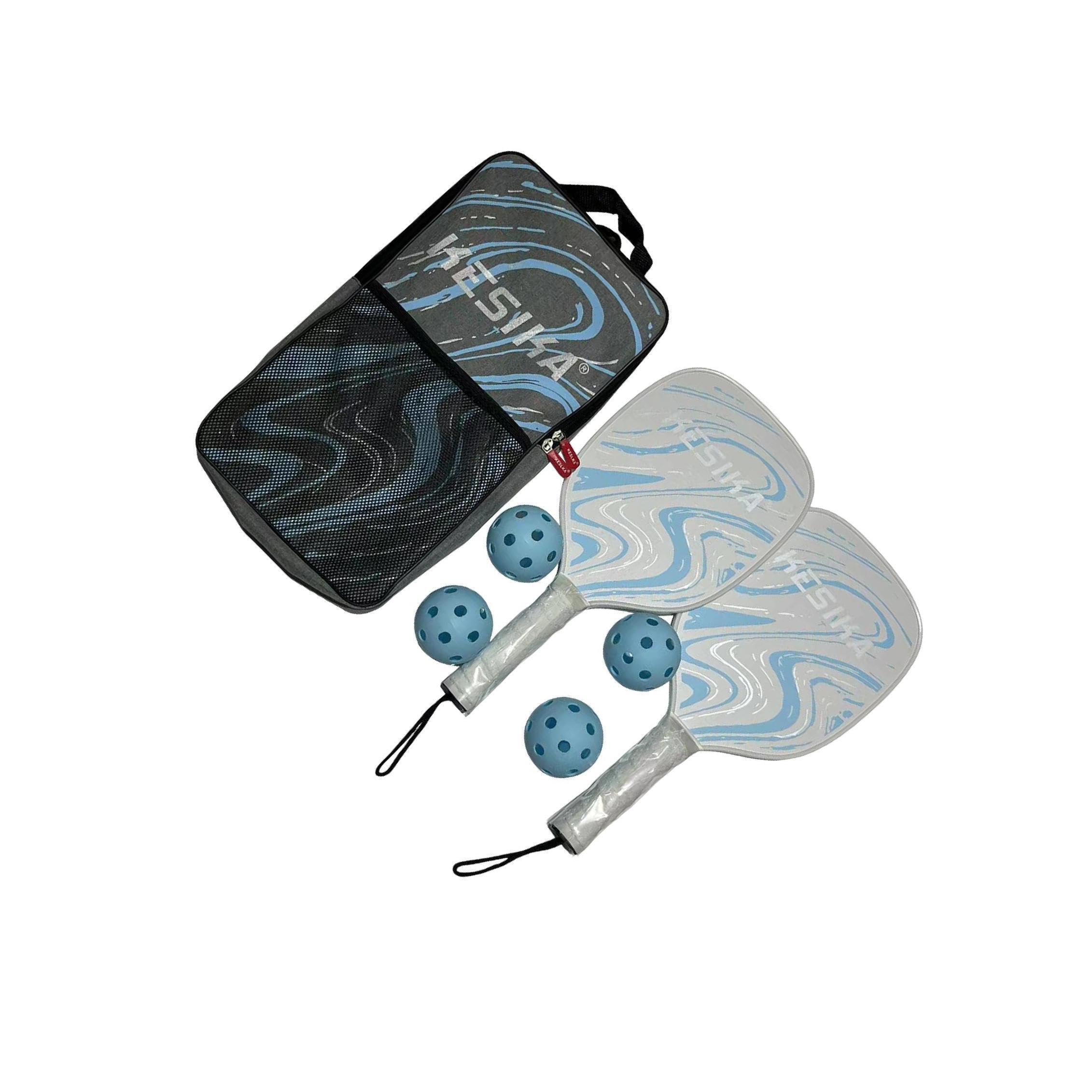 Racchette da Pickleball Portatili con 2 | colorate per divertenti attività ricreative al chiuso e all'aperto. Set di da pickleball con 4 palline. Racchetta da