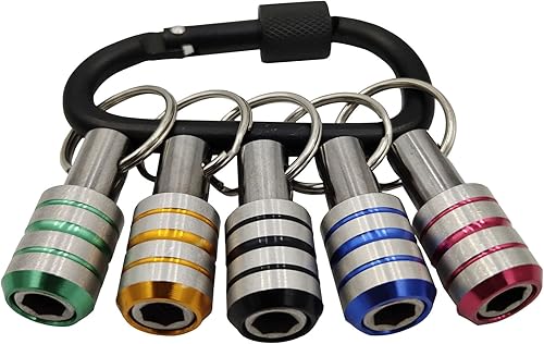 FOITECHY 5 barras de extensión de llavero, vástago hexagonal de 1/4 pulgadas, soporte para puntas de destornillador, barra de extensión, adaptador