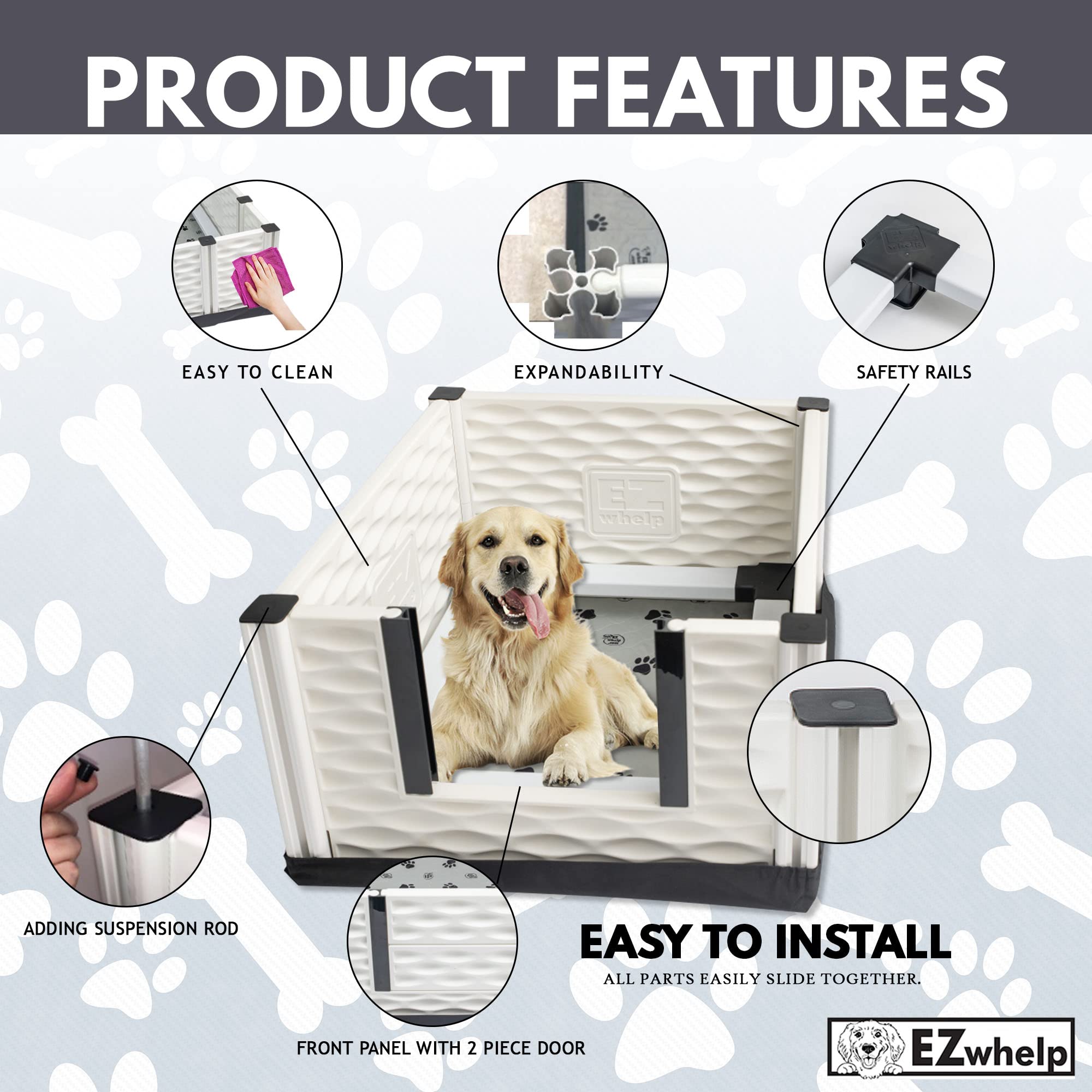 Buy EZwhelp EZCLASSIC Whelping Box for Dogs and Puppies Indoor Dog