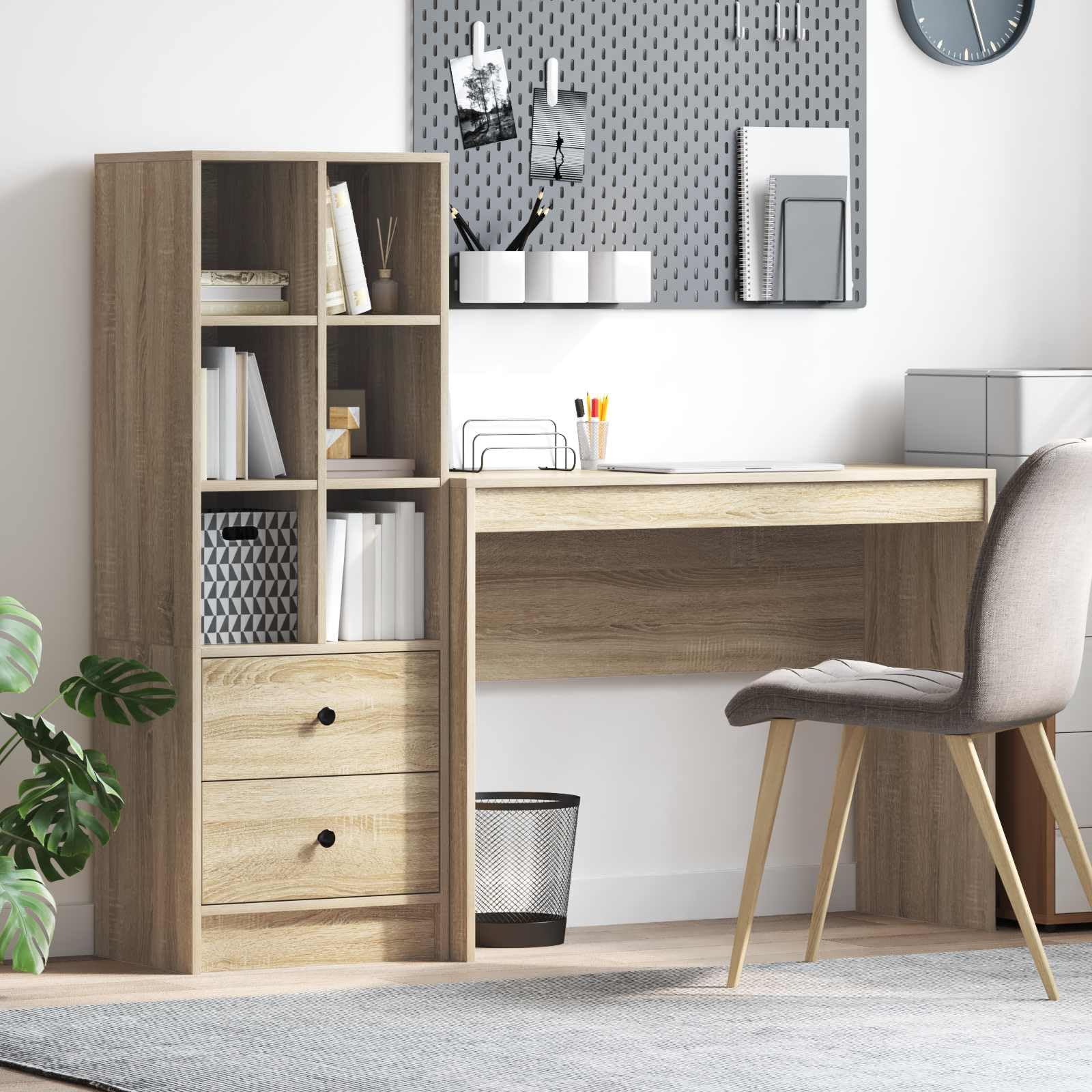 Scrivania Rovere Sonoma 145,5 x 40 x 127 cm 2 Pezzi