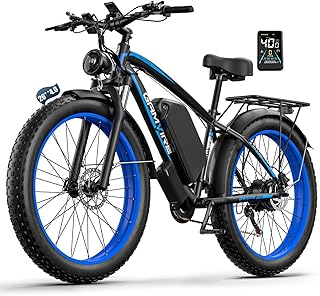 Kojesen V7 Electric Bike for Adults, 26Ã—4.0'' Fat Tire Mountain Ebike with 52V 19.2Ah Battery, Long Range 120KM, Torque 90Nm, 21-Speed Dual Hydraulic Brake, Pedal Assist Off-Road Electric Bicycle