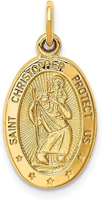 Bijou 14k Yellow Gold Saint Christopher Medal Pendant
