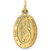 Bijou 14k Yellow Gold Saint Christopher Medal Pendant