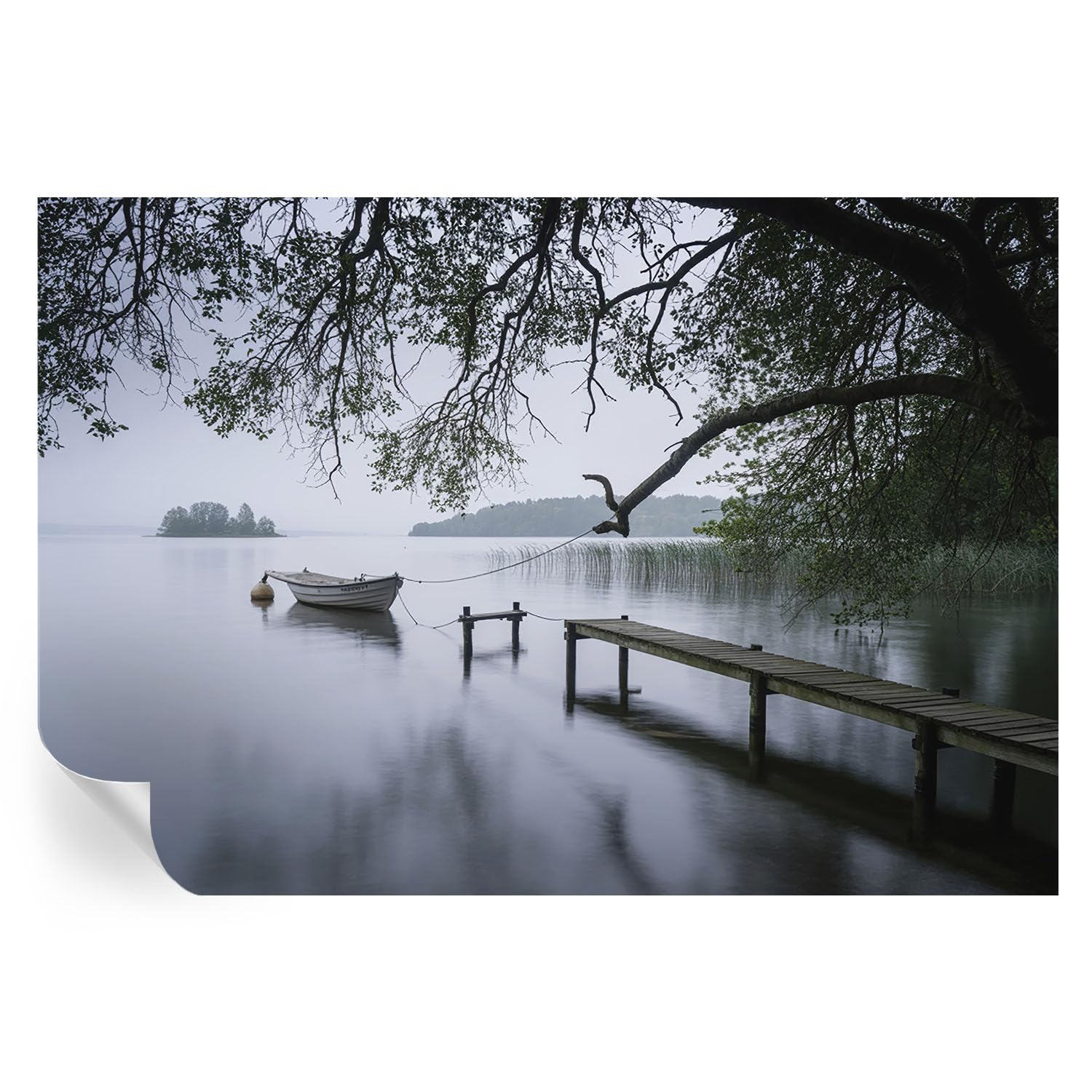 Vinilos decorativos de pared lago tranquilo y revestimiento adhesivo mural para hogar 152x104 cm