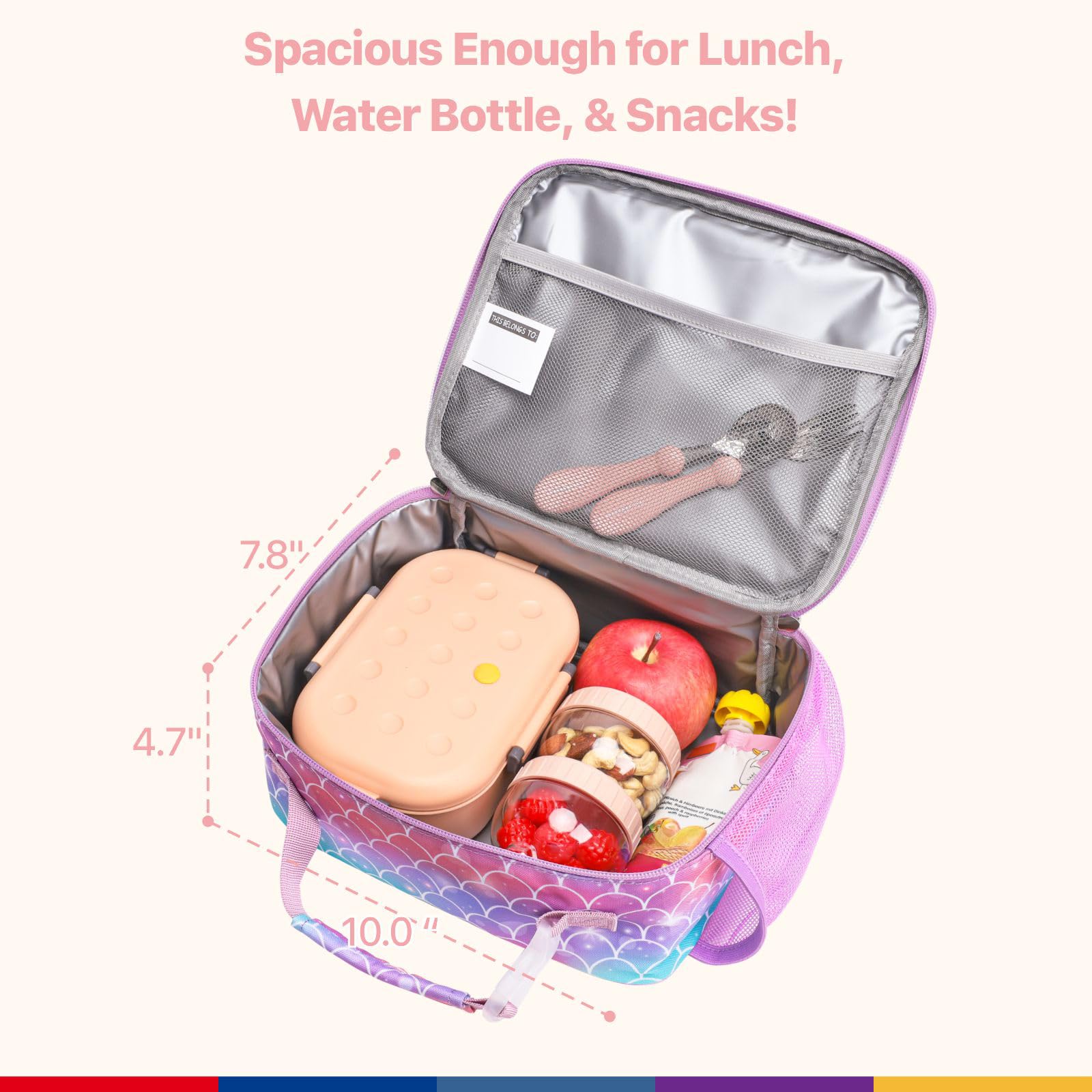 Bagseri Lunch Bag for Girls, Insulated School Lunch Box with Bottle Holder - Image 2