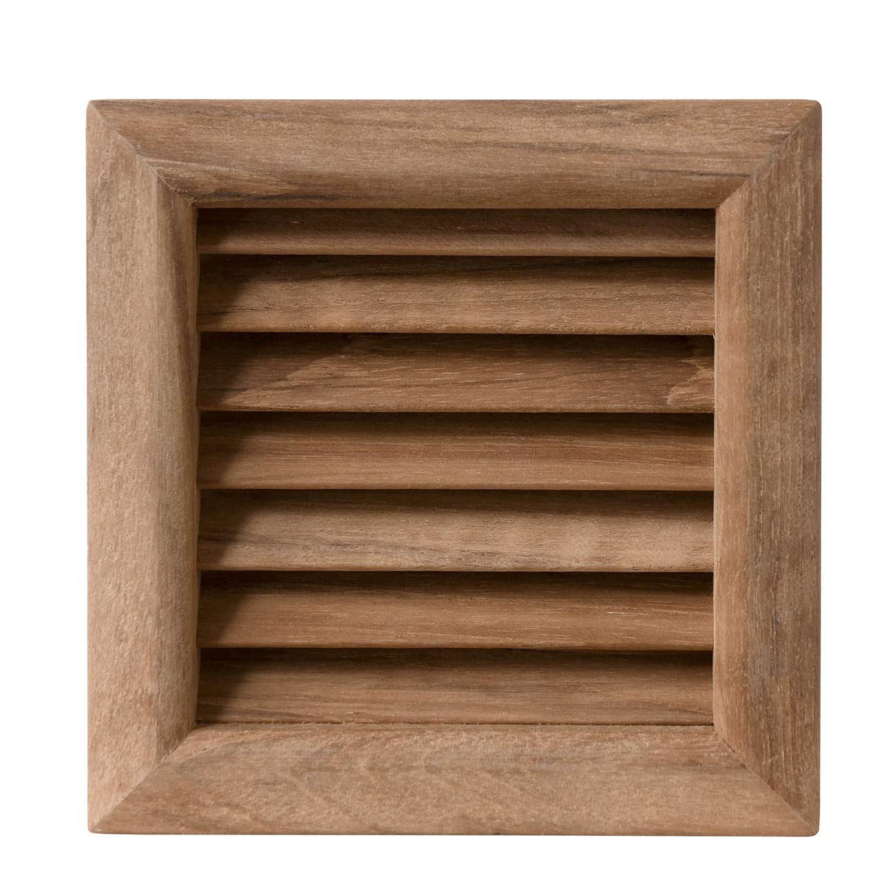 La Ventilazione LGES100T Griglia di Ventilazione quadrata in legno teak, da incasso. Dimensioni 112x112 mm