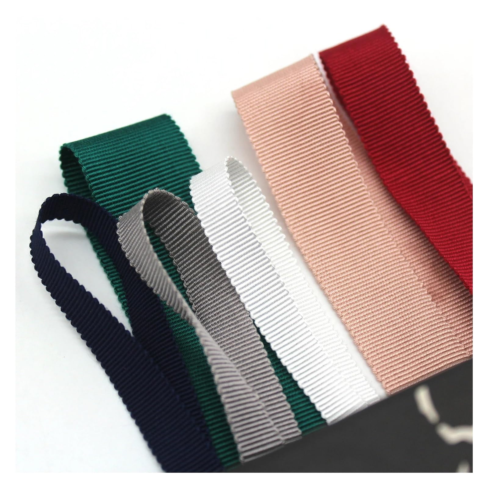 Cintas de raso, Cinta Petersham de rayón terciopelo for embalaje boda, bricolaje, multicolor, varios tamaños, 5 yardas(Turftan,25.0MM)