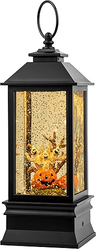 Miniatura 18 de Árbol de Navidad iluminado de 10 pulgadas, con música, globo de nieve, decoración de purpurina giratoria para el hogar de Navidad, sala de estar,