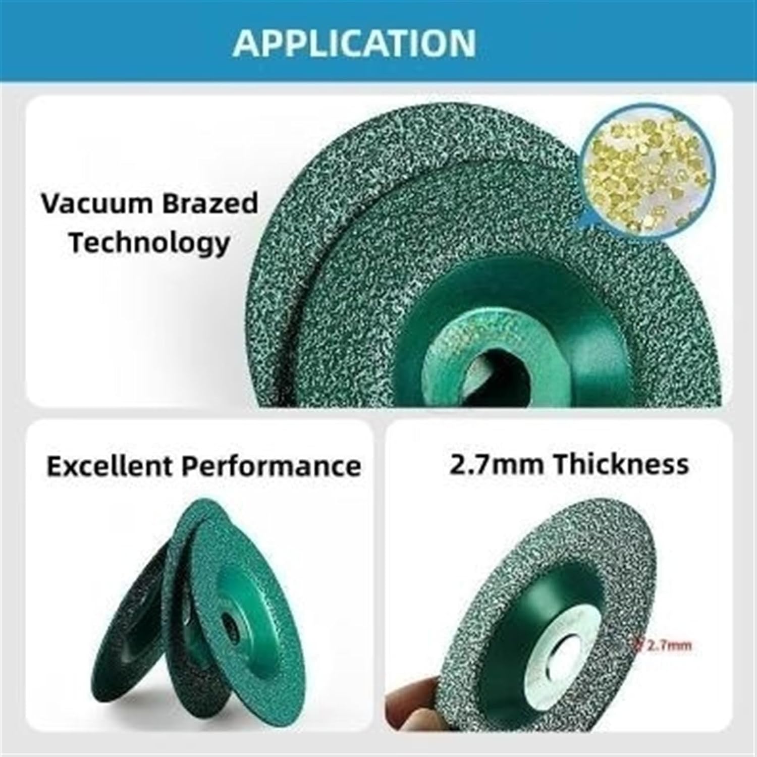 1pcs/2pcs/3pcs 100 * 16mm Vacuum Brazing Diamond Grinding Disc Thickening Silicon Carbide Grinding Wheel Cup Iron Stainless Steel Grinding Disc (Color : 3pcs, Size : A)
