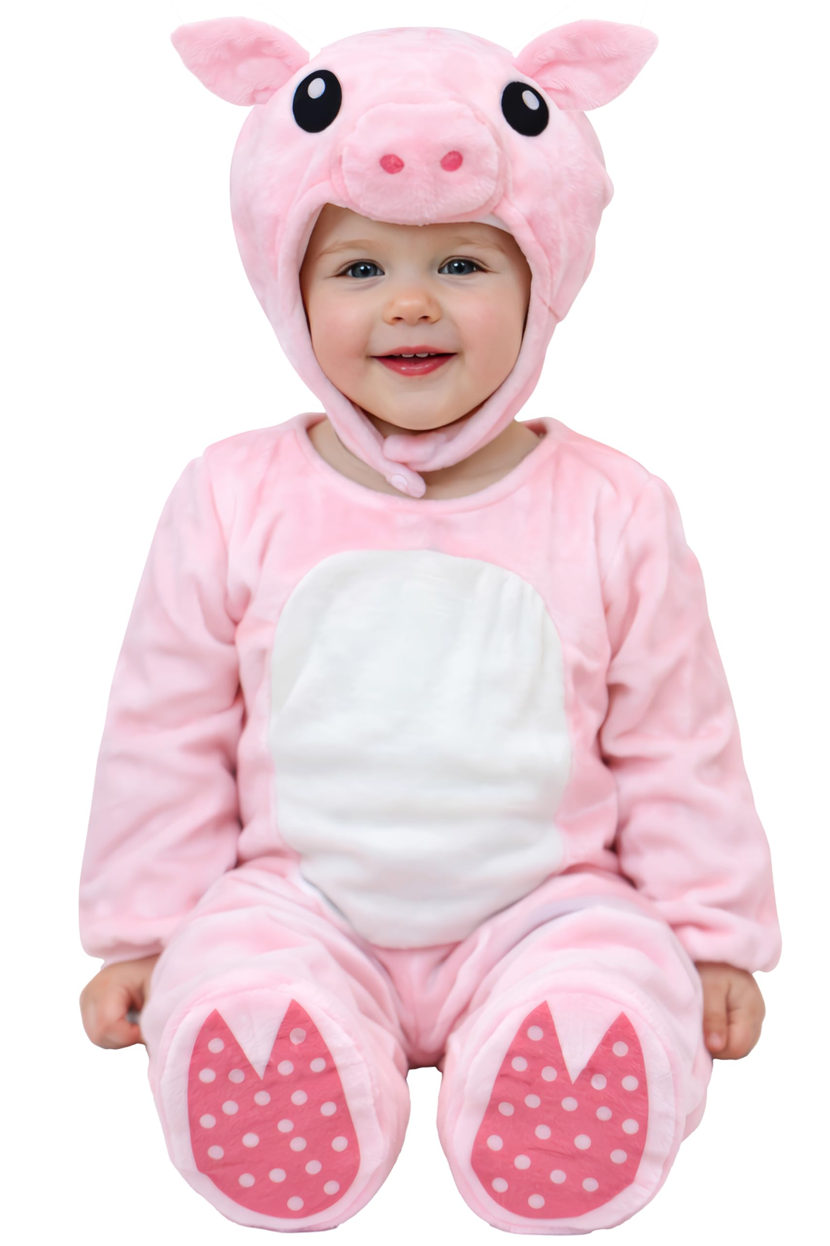Disfraz de cerdito bebé con capucha y cubrepies para carnaval infantil 3