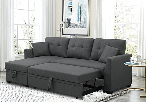 Miniatura 7 de Sofá cama modular extraíble para espacios pequeños, sofá cama seccional pequeño para sala de estar con diván de almacenamiento para apartamento,