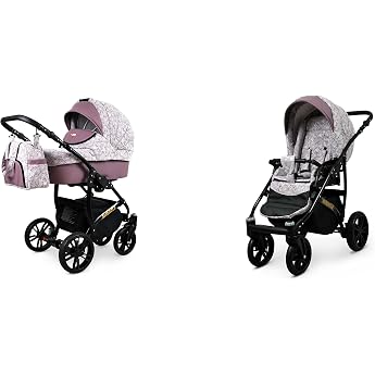 BabyLux Miracle 2-in-1 Baby Kinderwagen Tief und Kinderwagen mit Zubeh r Verstellbar und faltbar Aluminium Konstruktion Wasserdicht Nicht abnehmbare R der Red Deluxe