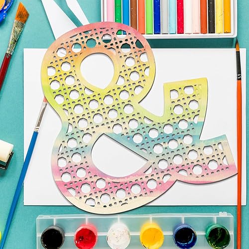 Miniatura 4 de Letras de ratán de madera para decoración de pared, letras de madera rústicas de 12 pulgadas, letras de madera de ratán para decoración de pared de