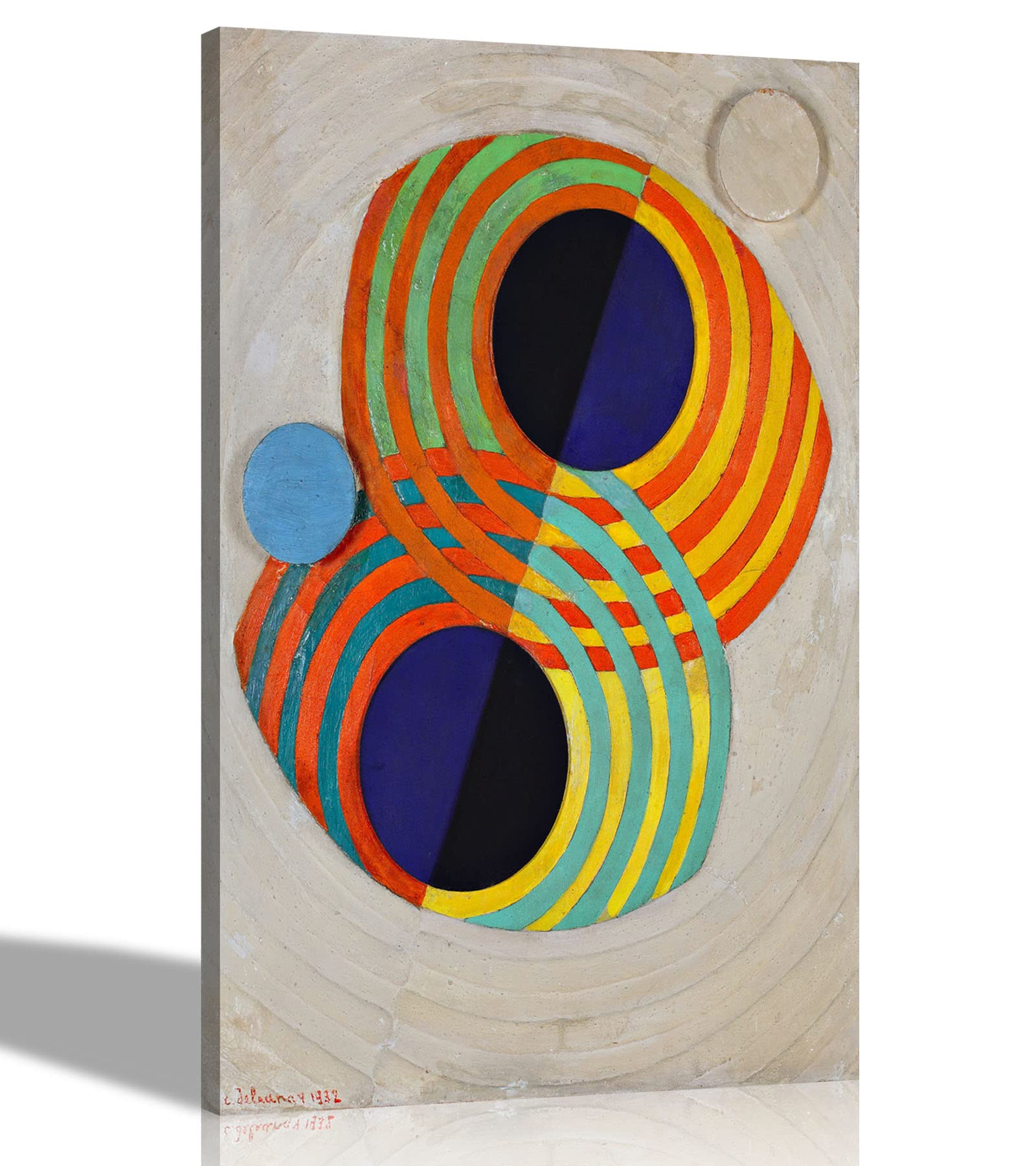 Artley Prints Relief Rhythms - By Robert Delaunay Canvas Wall Art | Framed Pictures For Living Room, Office, Bedroom | Abstract Prints Ready To Hang Large 76 X 50Cm (30 X 20 Inches)