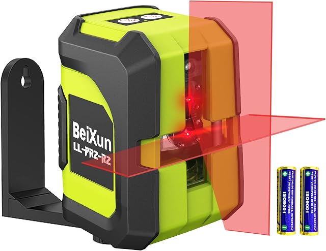 Laser Level BeiXun Cross Line Laser Level with Dual Modules Measuring Ranges 15M Self-Leveling Vertical and Horizontal Line, Magnetic Mount Base and Batteries Included(2021 Upgraded)