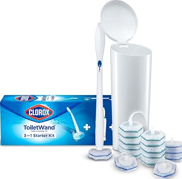Clorox ToiletWand Toilet Bowl Cleaner- Toilet Brush, Storage Caddy and 16 Disinfecting Refill Heads