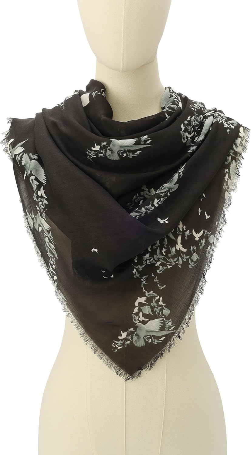 AllSaints Women's Flight Back Large Square Scarf, 100% Modal Accessory with Lightweight Fabric - Image 5