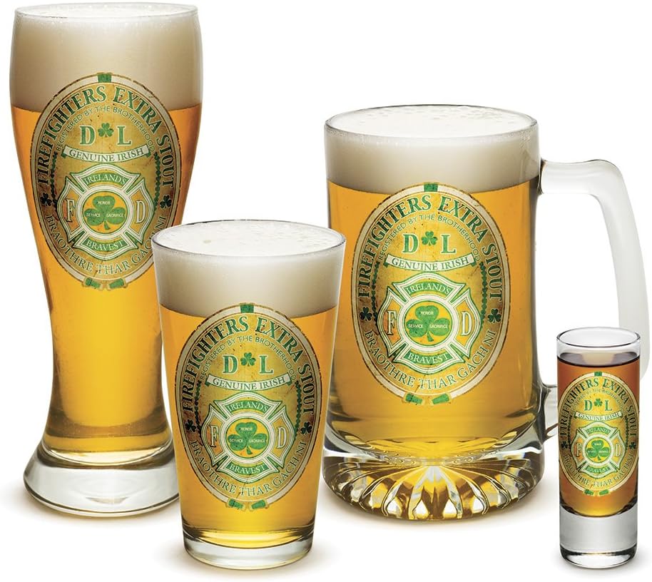 Pint Glasses &ndash; 消防士のためのギフト男性または女性 &ndash; Irelands Bravest ( 16 oz ) Coll