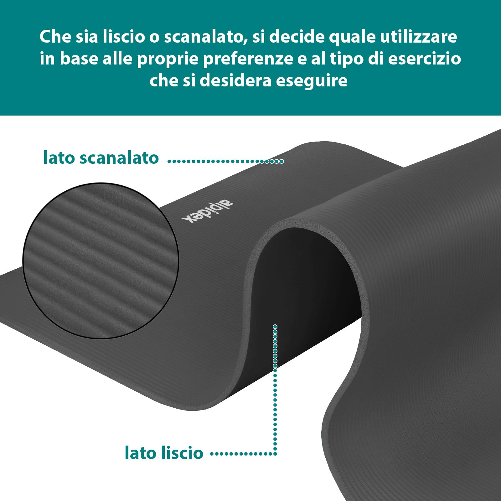 ALPIDEX Tappetino Yoga Extra Spesso 1,5cm Tappeto Fitness NBR 3 Larghezze E-Book Antiscivolo Cinghia Trasporto Aerobica Palestra Ginnastica Pilates Allenamento Casa