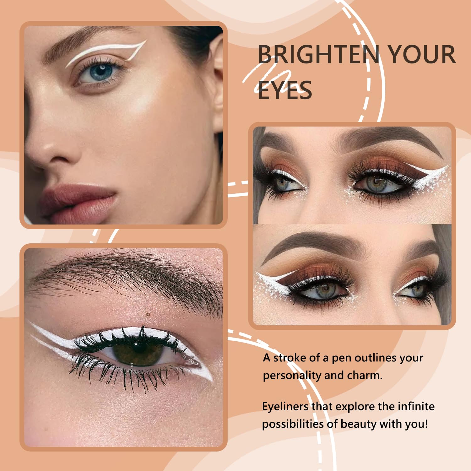 White Eyeliner Pencil Set for Makeup - Image 2