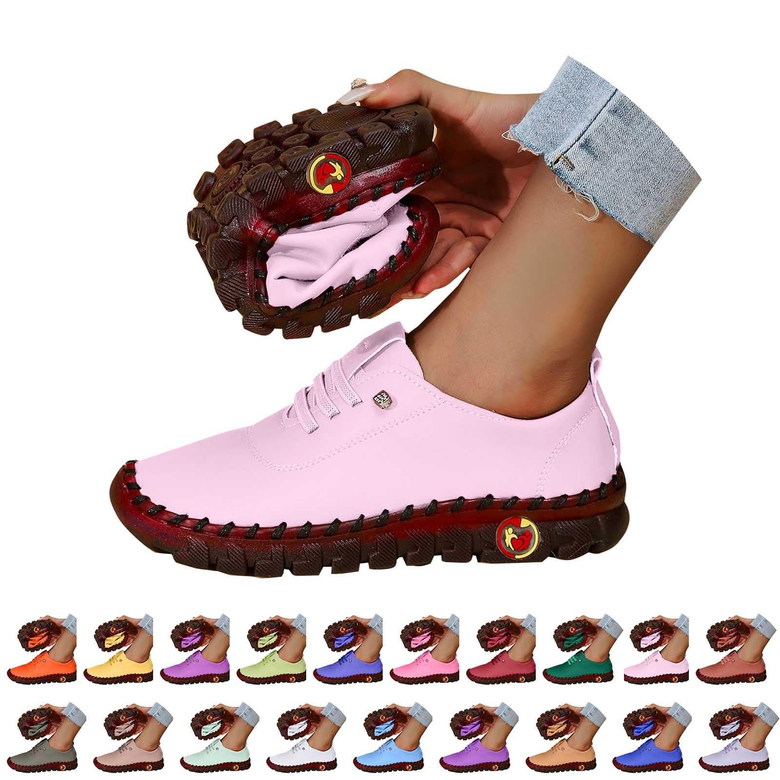 Womens Trainers Waterproof Non Slip Walking Shoes Lightweight Soft Wide fit Running Sneakers Casual Orthopedic Shoe Ladies Lace up Sneaker for Tennis Gym Tennis Workout Athletic